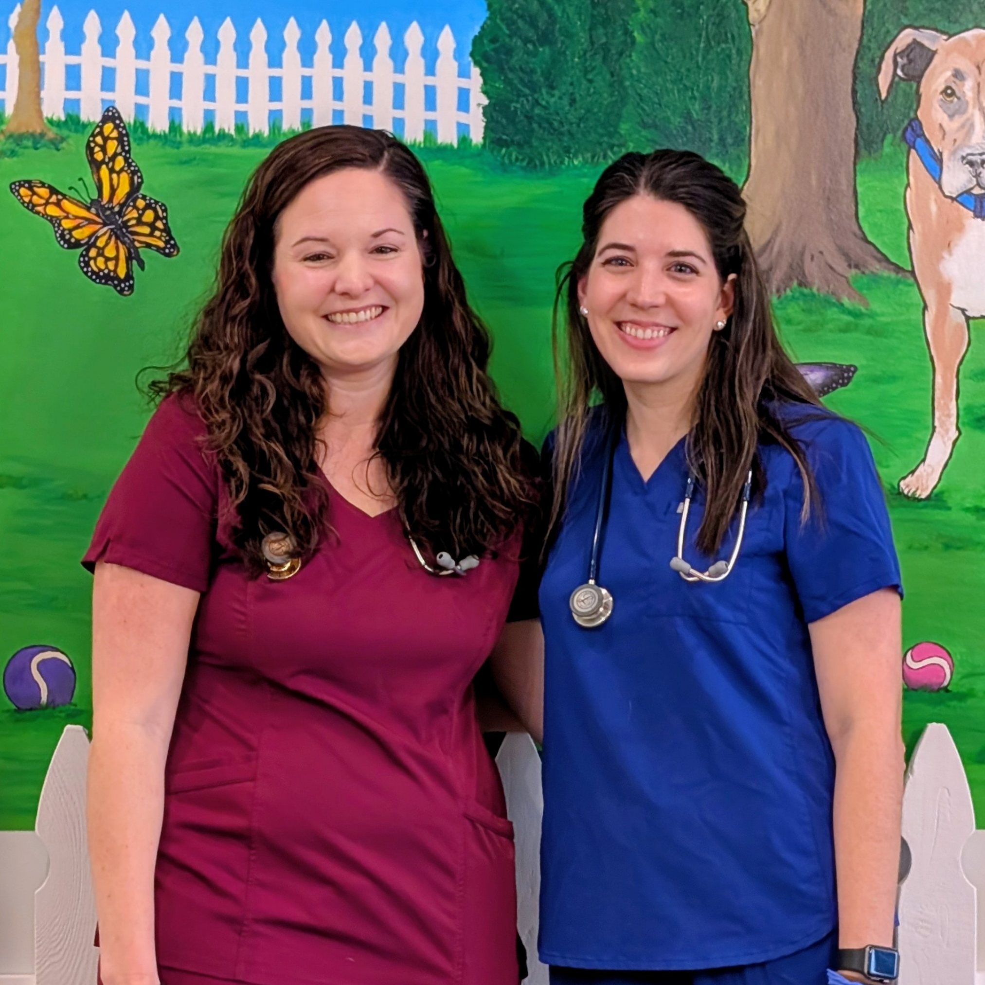 Dr. Hannah Allen and Dr. Katy Bailey at Lyman Vet